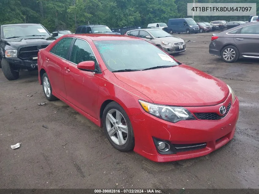 2013 Toyota Camry Se VIN: 4T1BF1FK8DU647097 Lot: 39882816