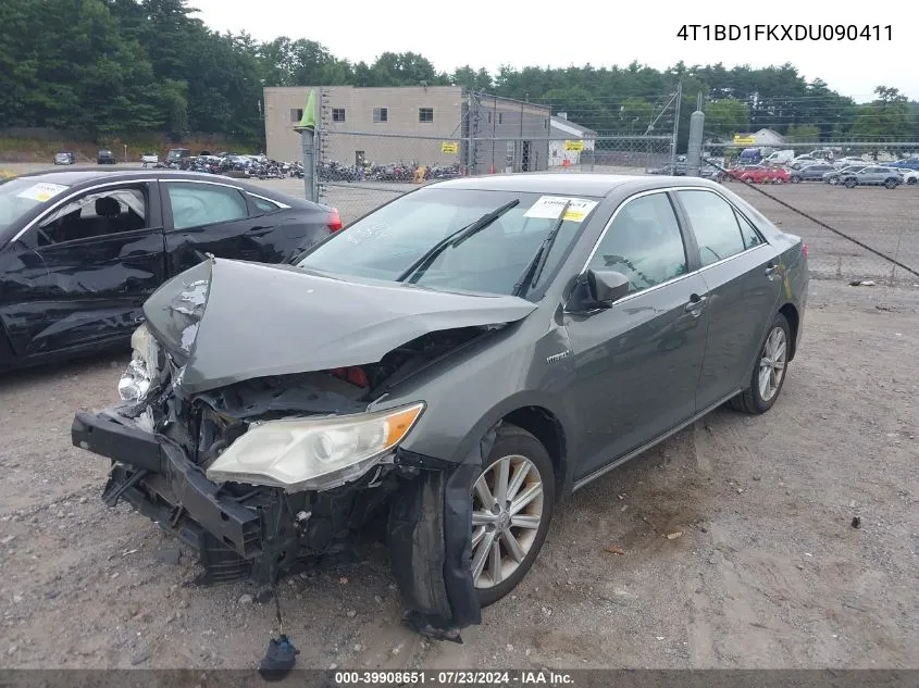 2013 Toyota Camry Hybrid Xle VIN: 4T1BD1FKXDU090411 Lot: 39908651