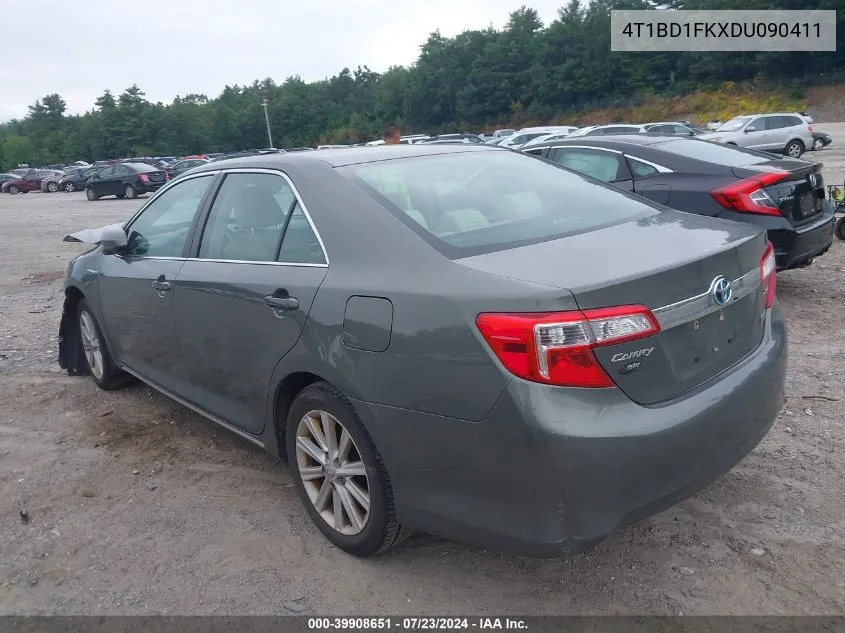 2013 Toyota Camry Hybrid Xle VIN: 4T1BD1FKXDU090411 Lot: 39908651