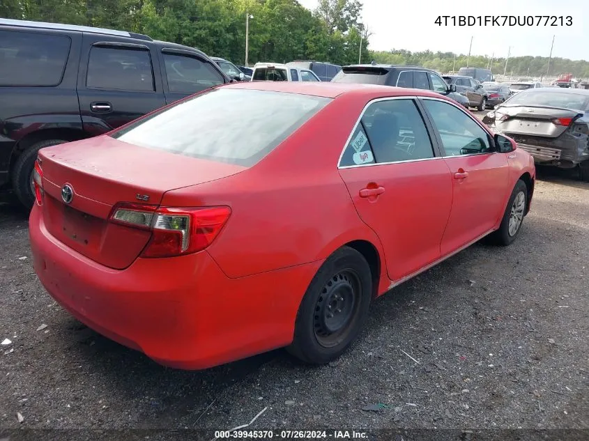 2013 Toyota Camry Hybrid Le/Xle VIN: 4T1BD1FK7DU077213 Lot: 40471277