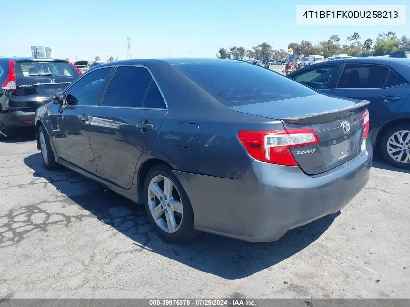 2013 Toyota Camry Se VIN: 4T1BF1FK0DU258213 Lot: 39976378