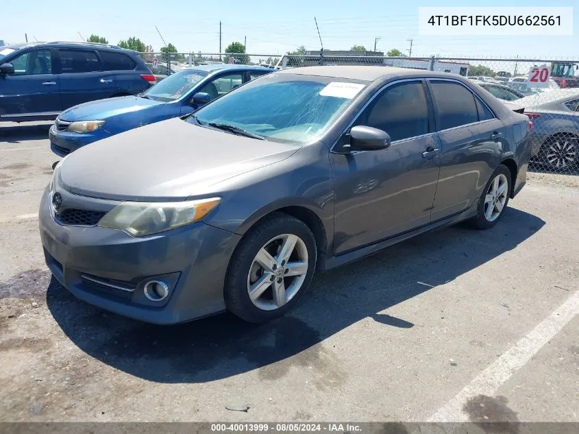 2013 Toyota Camry Se VIN: 4T1BF1FK5DU662561 Lot: 40013999