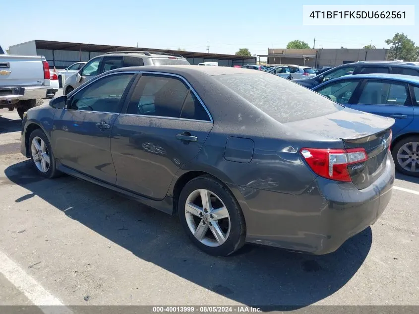 2013 Toyota Camry Se VIN: 4T1BF1FK5DU662561 Lot: 40013999