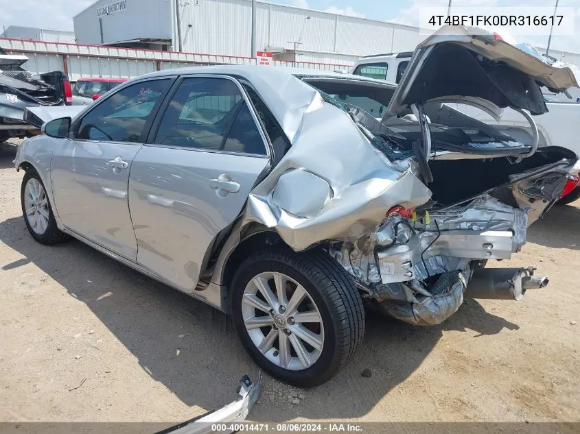 4T4BF1FK0DR316617 2013 Toyota Camry Xle