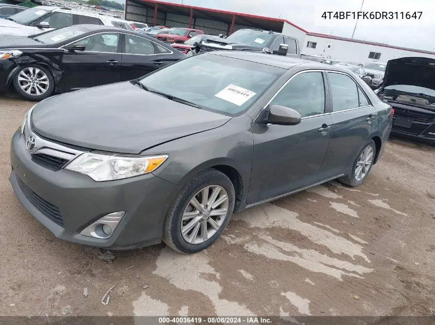 4T4BF1FK6DR311647 2013 Toyota Camry Xle