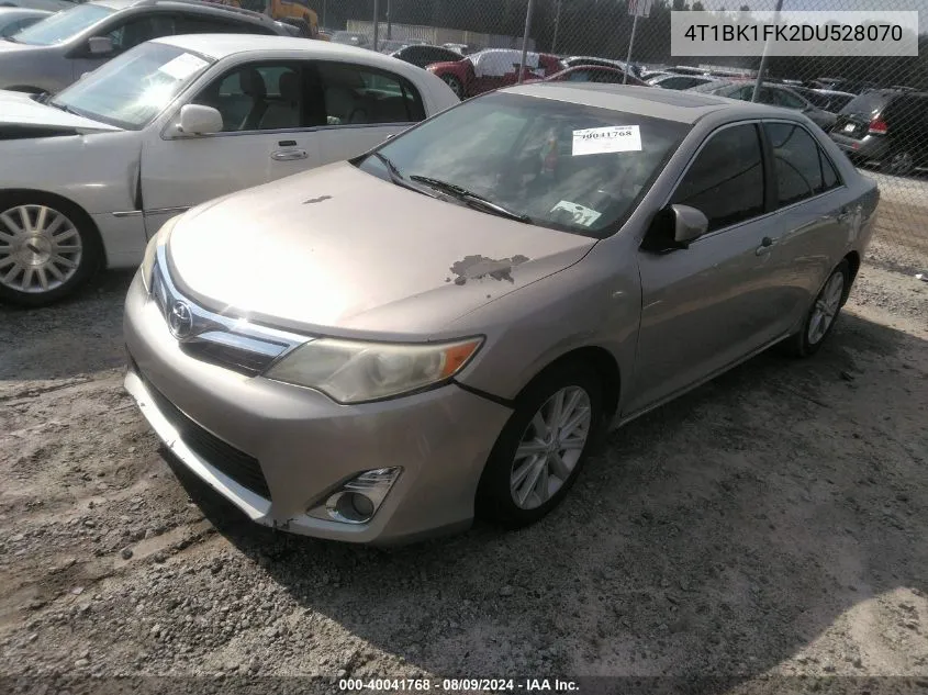 4T1BK1FK2DU528070 2013 Toyota Camry Xle V6