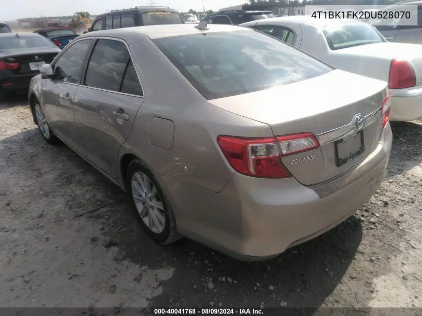 2013 Toyota Camry Xle V6 VIN: 4T1BK1FK2DU528070 Lot: 40041768