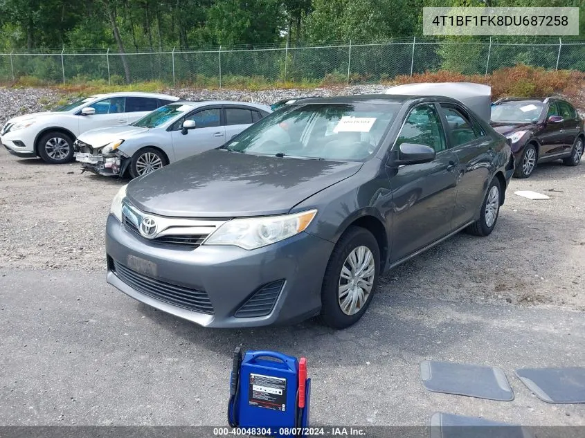 2013 Toyota Camry Le VIN: 4T1BF1FK8DU687258 Lot: 40048304