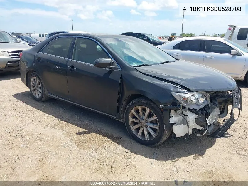 2013 Toyota Camry Xle V6 VIN: 4T1BK1FK3DU528708 Lot: 40074552