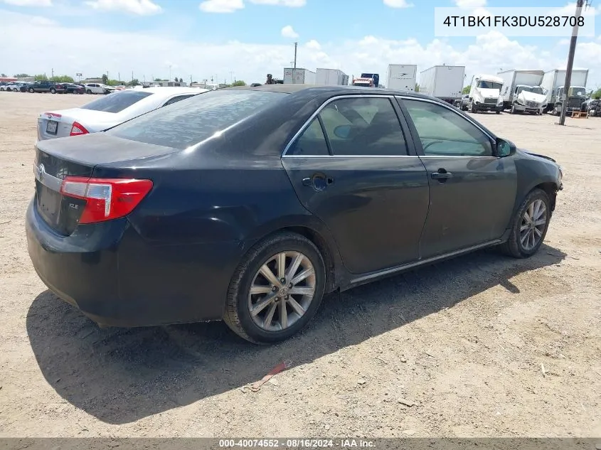 2013 Toyota Camry Xle V6 VIN: 4T1BK1FK3DU528708 Lot: 40074552