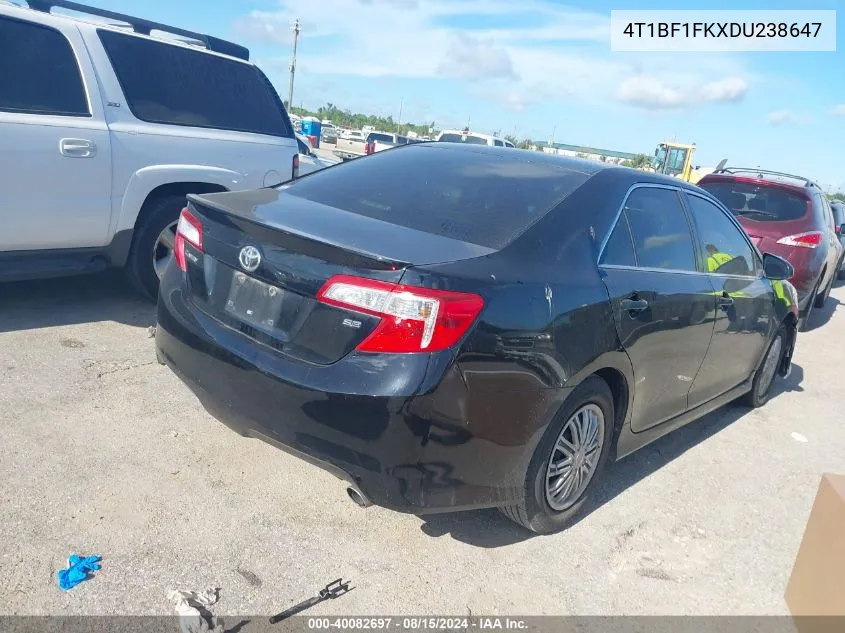 2013 Toyota Camry Se VIN: 4T1BF1FKXDU238647 Lot: 40082697