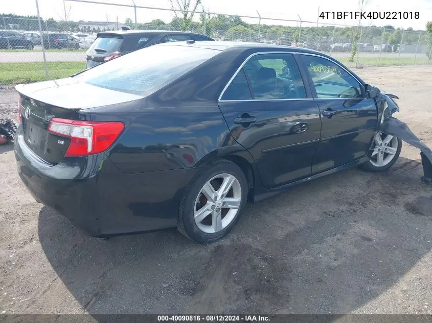 2013 Toyota Camry Se VIN: 4T1BF1FK4DU221018 Lot: 40090816