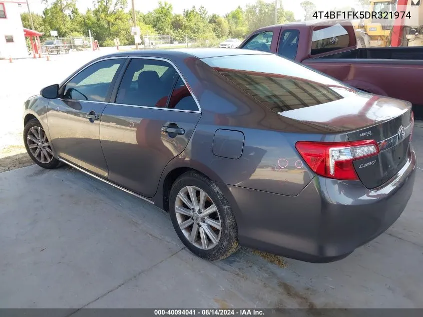 2013 Toyota Camry Xle VIN: 4T4BF1FK5DR321974 Lot: 40094041