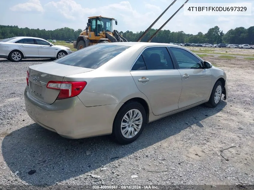 2013 Toyota Camry L VIN: 4T1BF1FK0DU697329 Lot: 40096567