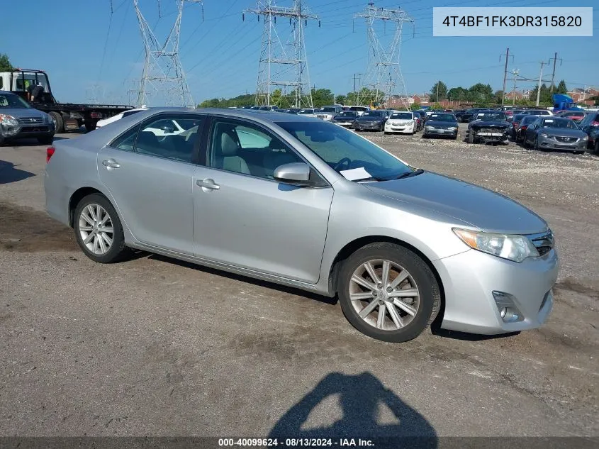 2013 Toyota Camry Xle VIN: 4T4BF1FK3DR315820 Lot: 40099624