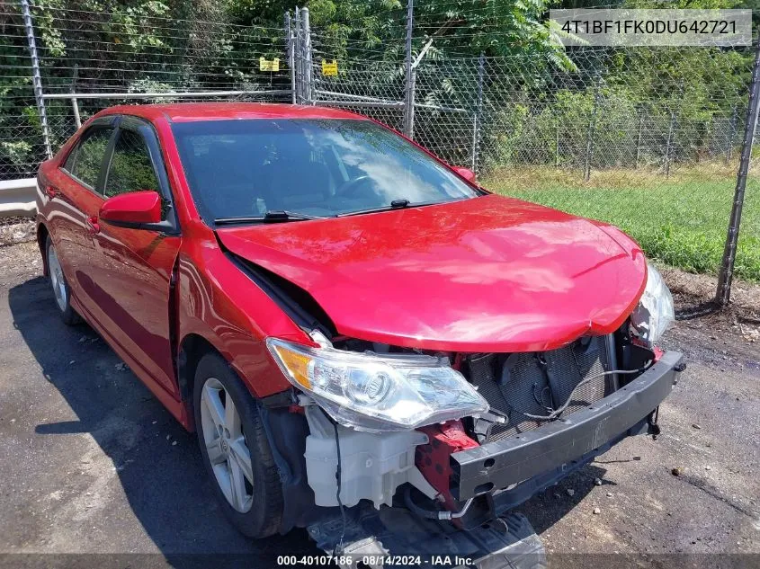 2013 Toyota Camry Se VIN: 4T1BF1FK0DU642721 Lot: 40107186