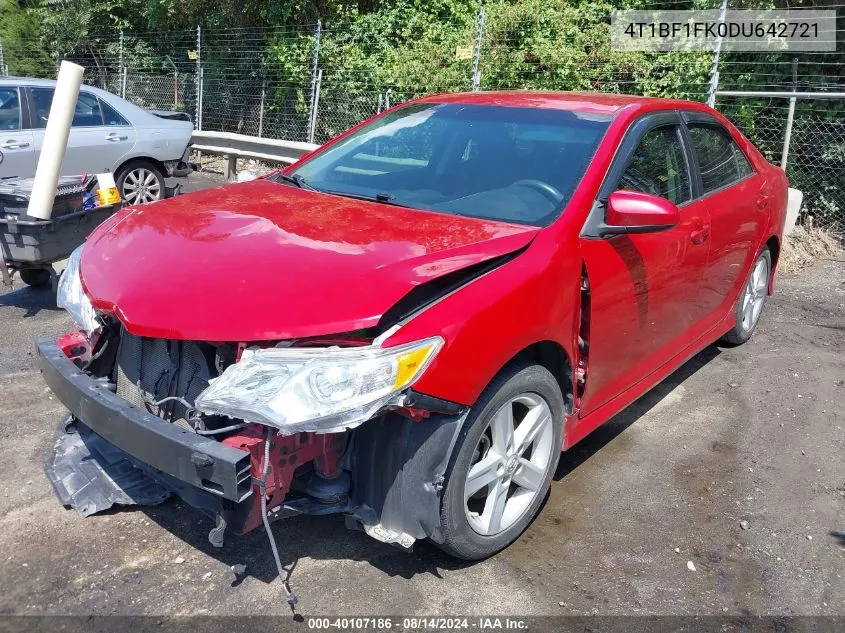 2013 Toyota Camry Se VIN: 4T1BF1FK0DU642721 Lot: 40107186