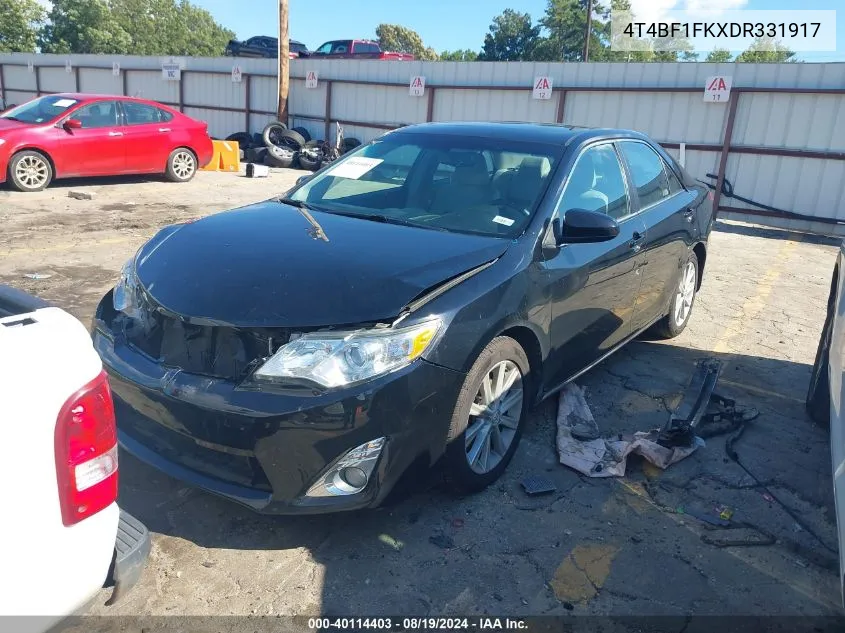 2013 Toyota Camry Xle VIN: 4T4BF1FKXDR331917 Lot: 40114403