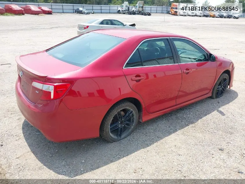 2013 Toyota Camry Se VIN: 4T1BF1FK5DU688545 Lot: 40115717