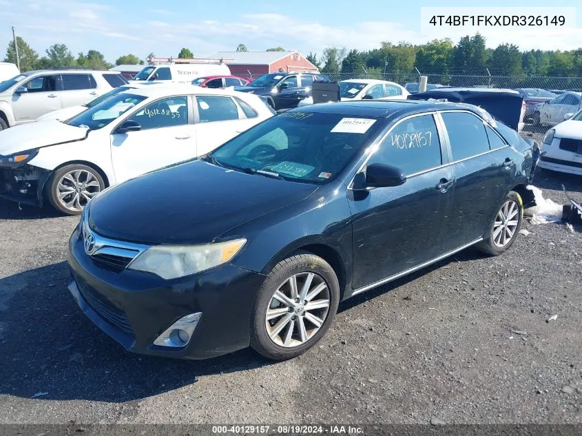 2013 Toyota Camry Xle VIN: 4T4BF1FKXDR326149 Lot: 40129157