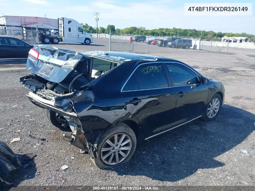 2013 Toyota Camry Xle VIN: 4T4BF1FKXDR326149 Lot: 40129157