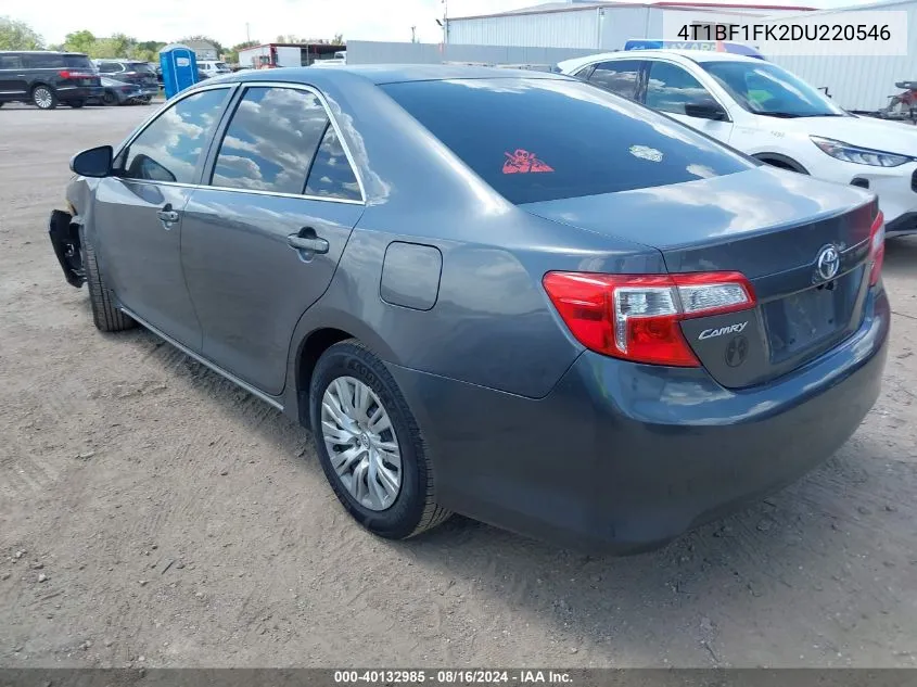 2013 Toyota Camry Le VIN: 4T1BF1FK2DU220546 Lot: 40132985