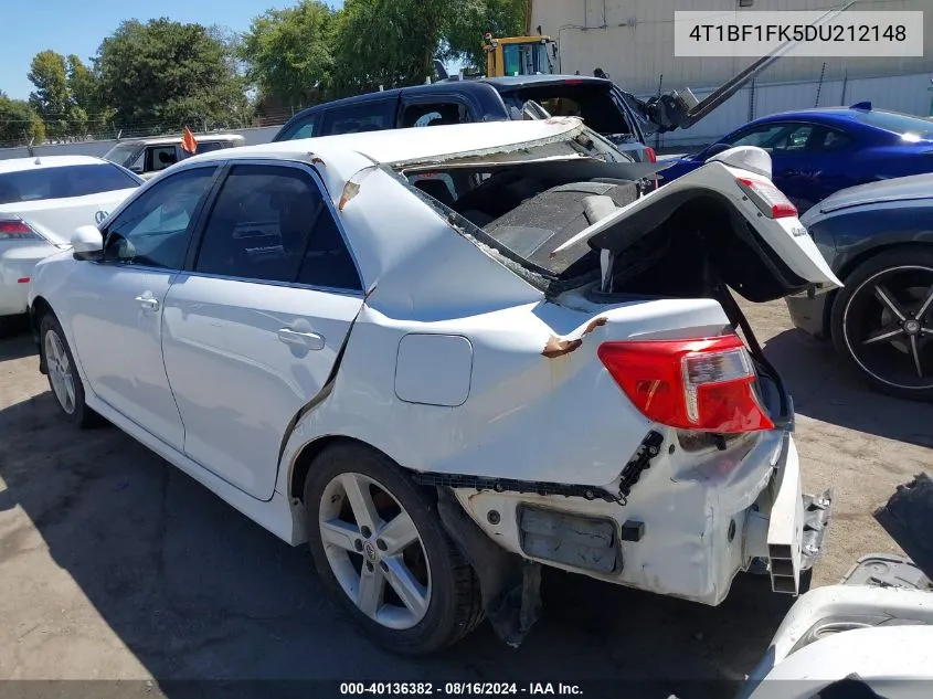 2013 Toyota Camry Se VIN: 4T1BF1FK5DU212148 Lot: 40136382