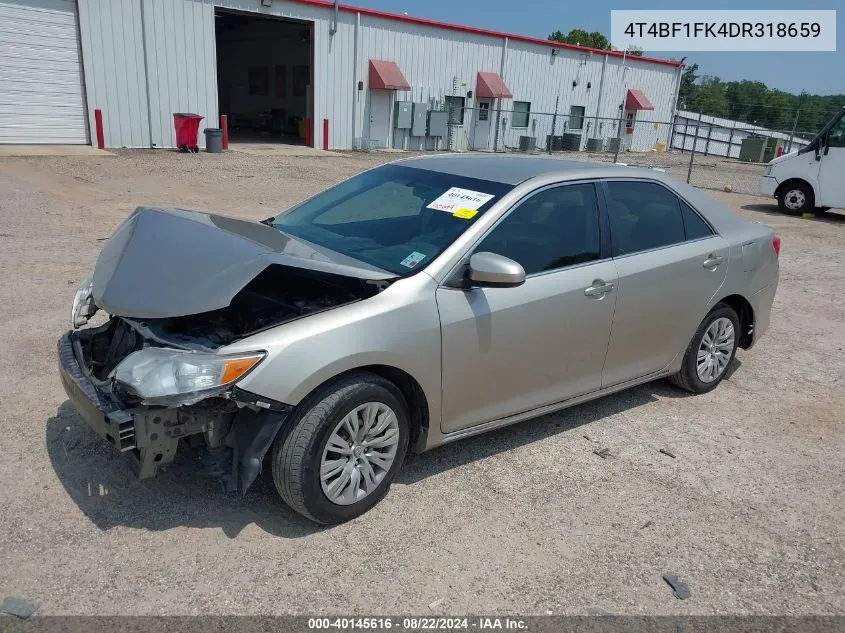 2013 Toyota Camry Le VIN: 4T4BF1FK4DR318659 Lot: 40145616