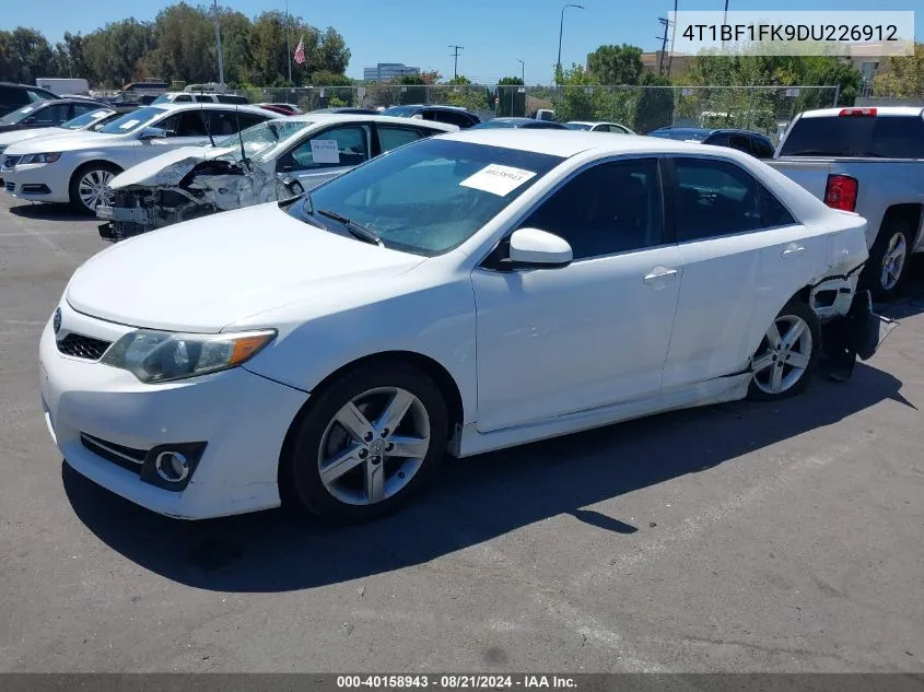 2013 Toyota Camry Se VIN: 4T1BF1FK9DU226912 Lot: 40158943