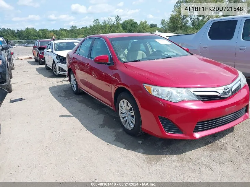 2013 Toyota Camry Le VIN: 4T1BF1FK2DU721548 Lot: 40161419