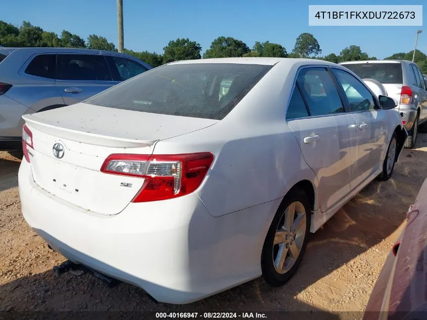 2013 Toyota Camry Se VIN: 4T1BF1FKXDU722673 Lot: 40166947