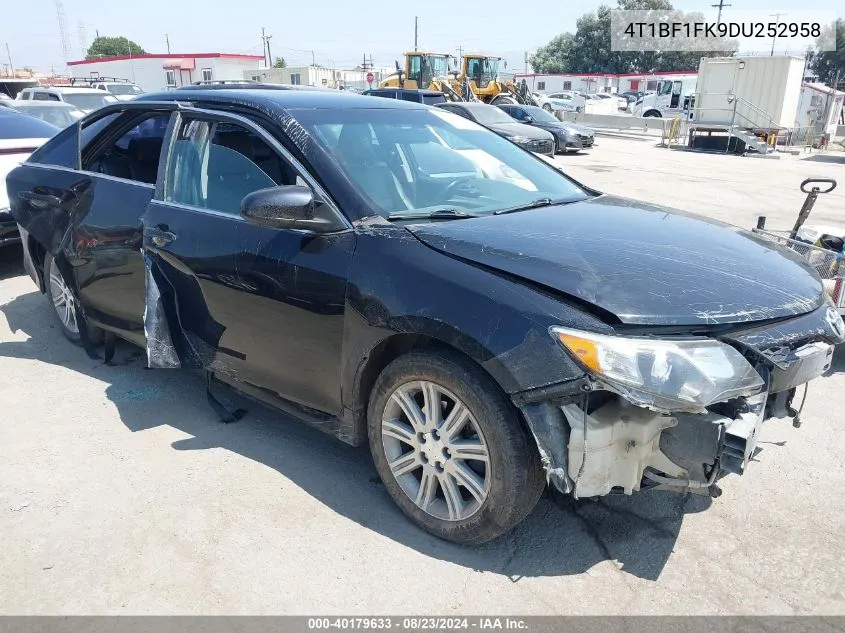 2013 Toyota Camry Se VIN: 4T1BF1FK9DU252958 Lot: 40179633