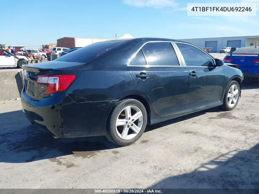 2013 Toyota Camry Se VIN: 4T1BF1FK4DU692246 Lot: 40200519