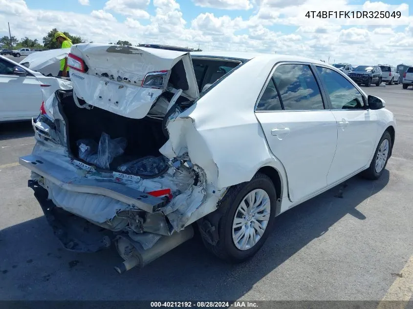 2013 Toyota Camry Le VIN: 4T4BF1FK1DR325049 Lot: 40212192