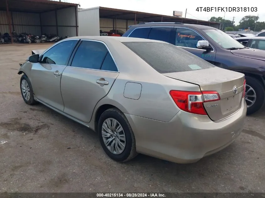 4T4BF1FK1DR318103 2013 Toyota Camry Le