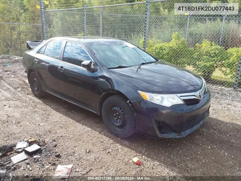 2013 Toyota Camry Hybrid Le VIN: 4T1BD1FK2DU077443 Lot: 40217395