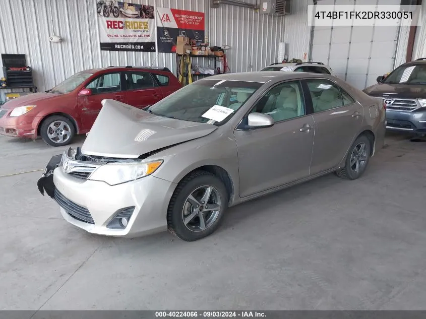 2013 Toyota Camry L/Se/Le/Xle VIN: 4T4BF1FK2DR330051 Lot: 40224066