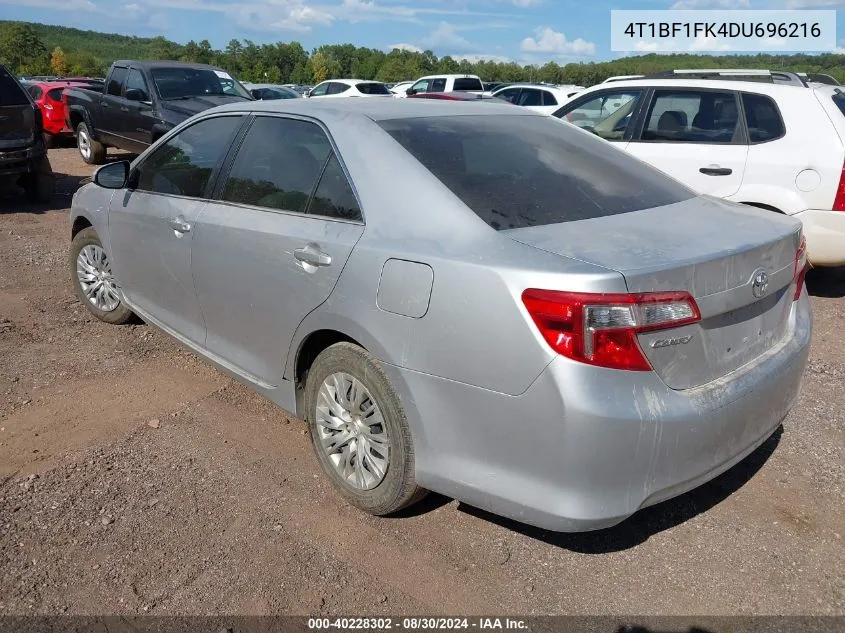 2013 Toyota Camry L VIN: 4T1BF1FK4DU696216 Lot: 40228302