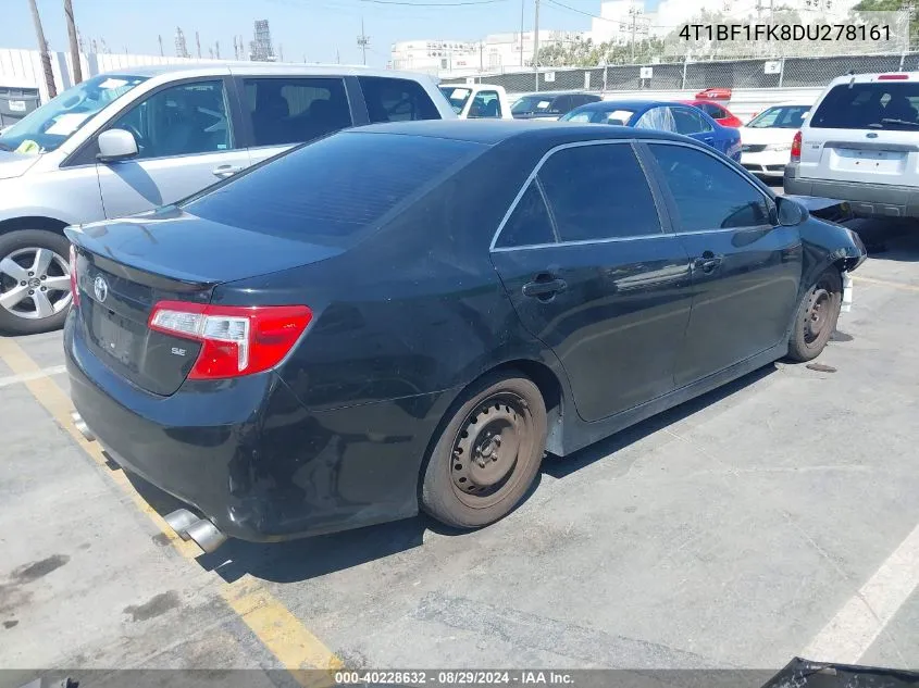 2013 Toyota Camry Se VIN: 4T1BF1FK8DU278161 Lot: 40228632