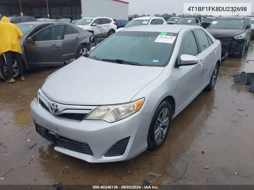 2013 Toyota Camry Le VIN: 4T1BF1FK8DU232698 Lot: 40246136