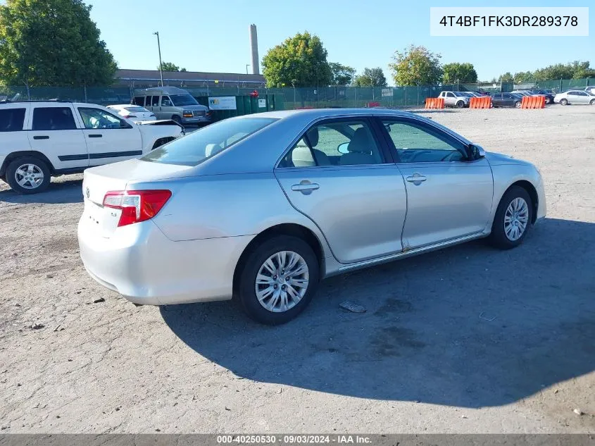 4T4BF1FK3DR289378 2013 Toyota Camry Le