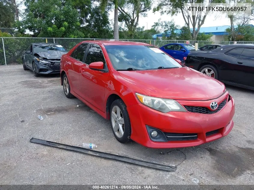 2013 Toyota Camry Se VIN: 4T1BF1FK5DU668957 Lot: 40261274