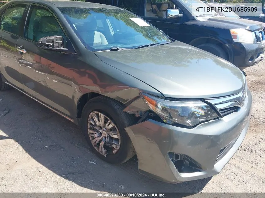 2013 Toyota Camry Le VIN: 4T1BF1FK2DU685909 Lot: 40273230