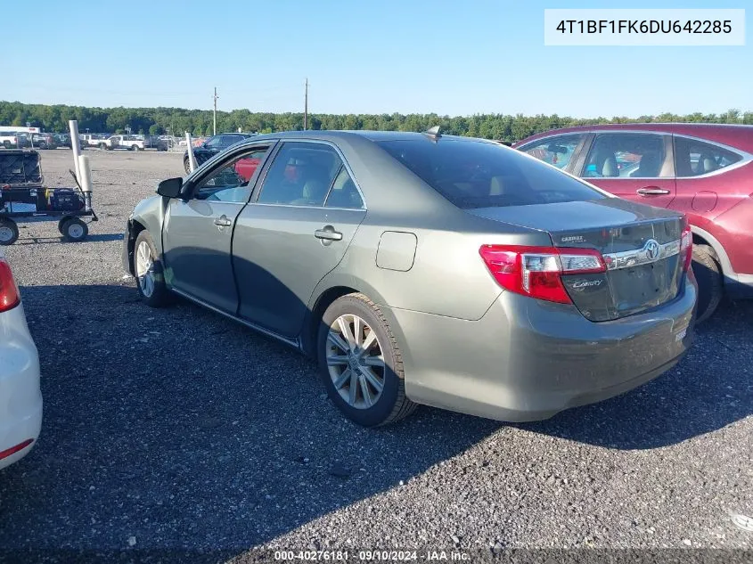 2013 Toyota Camry L/Se/Le/Xle VIN: 4T1BF1FK6DU642285 Lot: 40276181