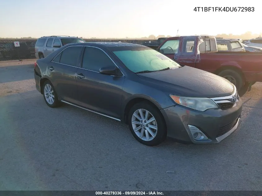 2013 Toyota Camry Xle VIN: 4T1BF1FK4DU672983 Lot: 40279336