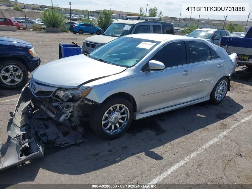 2013 Toyota Camry L/Se/Le/Xle VIN: 4T1BF1FK3DU701888 Lot: 40280058