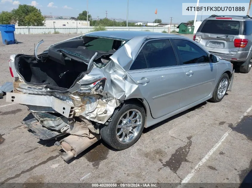 2013 Toyota Camry L/Se/Le/Xle VIN: 4T1BF1FK3DU701888 Lot: 40280058