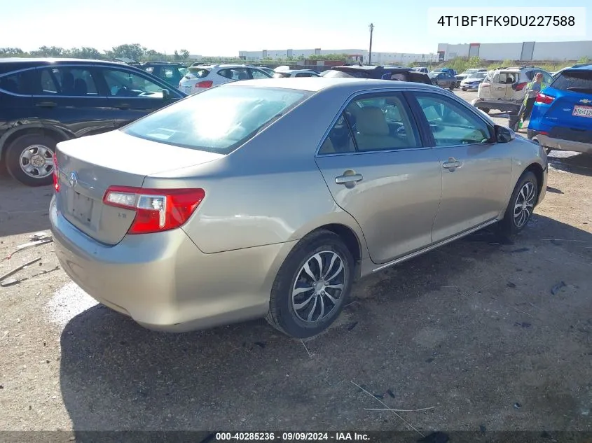 2013 Toyota Camry Le VIN: 4T1BF1FK9DU227588 Lot: 40285236