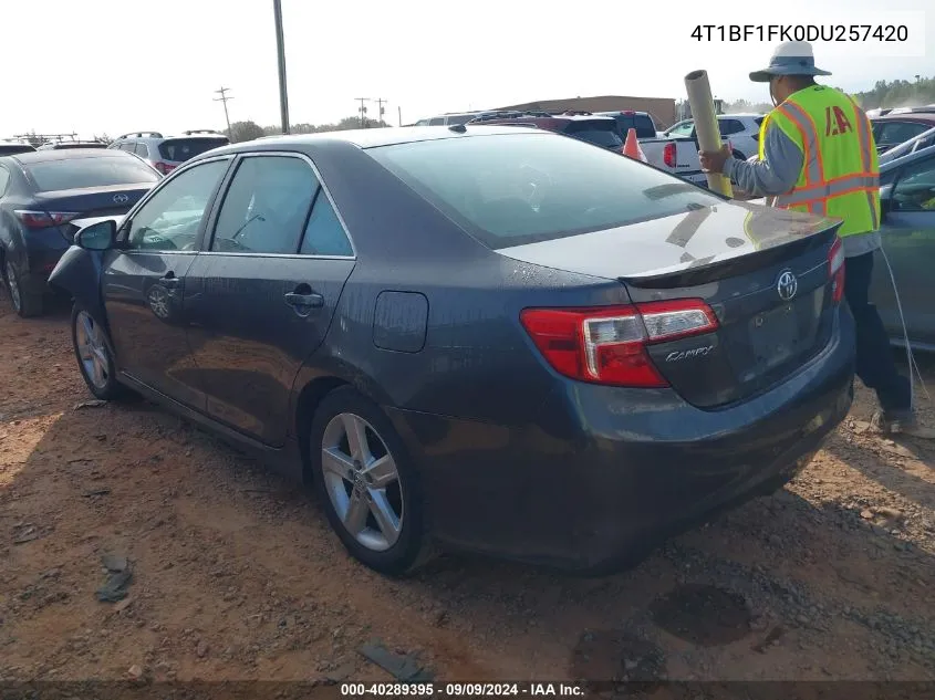 2013 Toyota Camry Se VIN: 4T1BF1FK0DU257420 Lot: 40289395