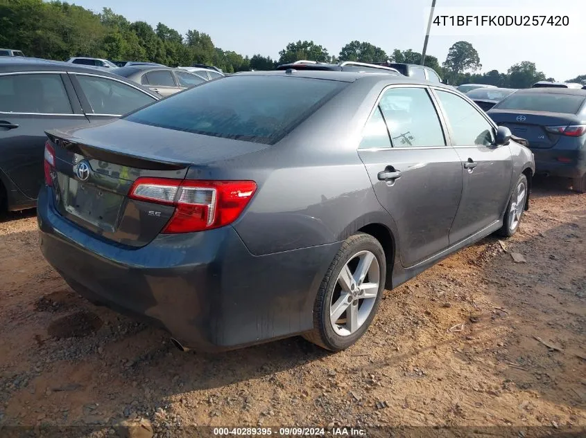 2013 Toyota Camry Se VIN: 4T1BF1FK0DU257420 Lot: 40289395